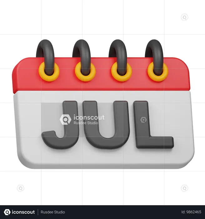 Mes de julio  3D Icon