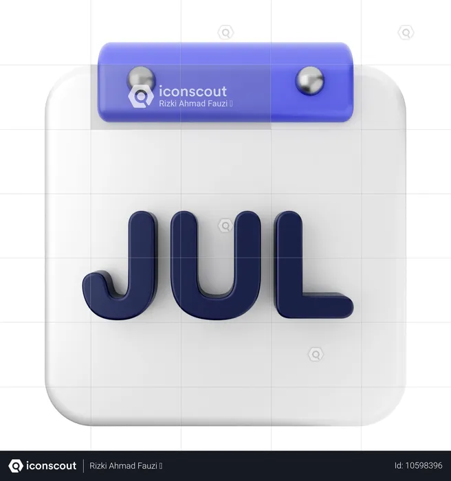 July Calendar  3D Icon