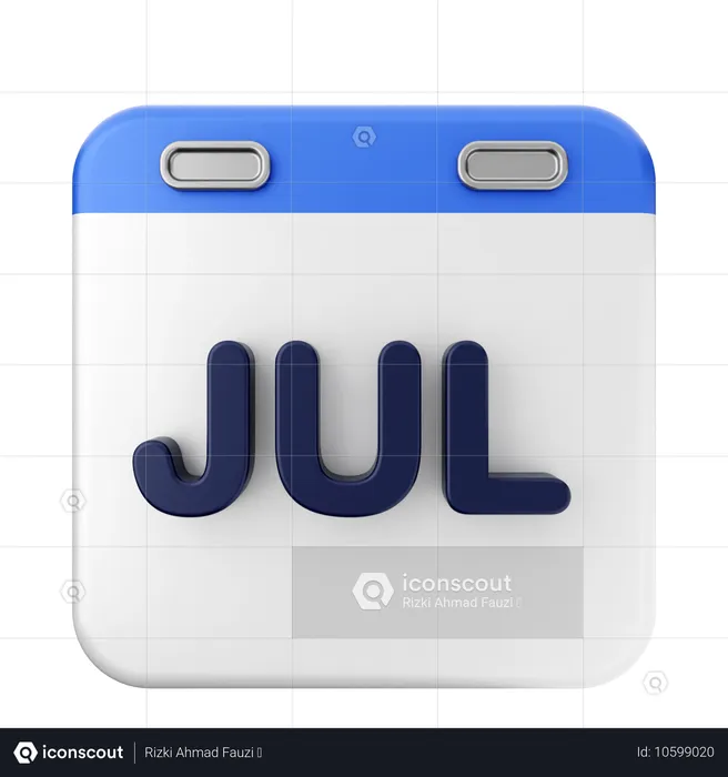 July Calendar  3D Icon