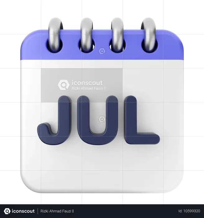 July Calendar  3D Icon