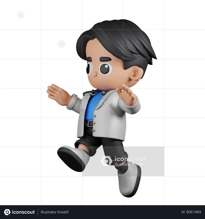 Jumping Doctor  3D Illustration