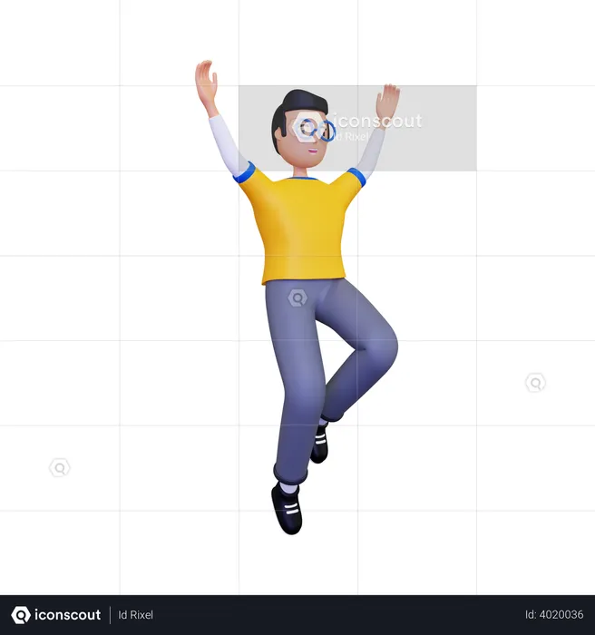 Jumping man  3D Illustration