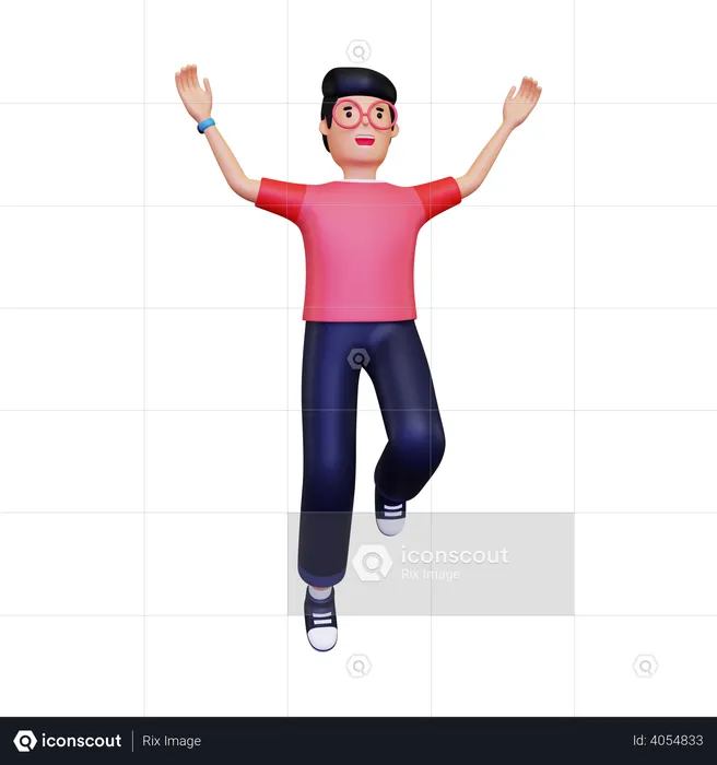 Jumping man  3D Illustration