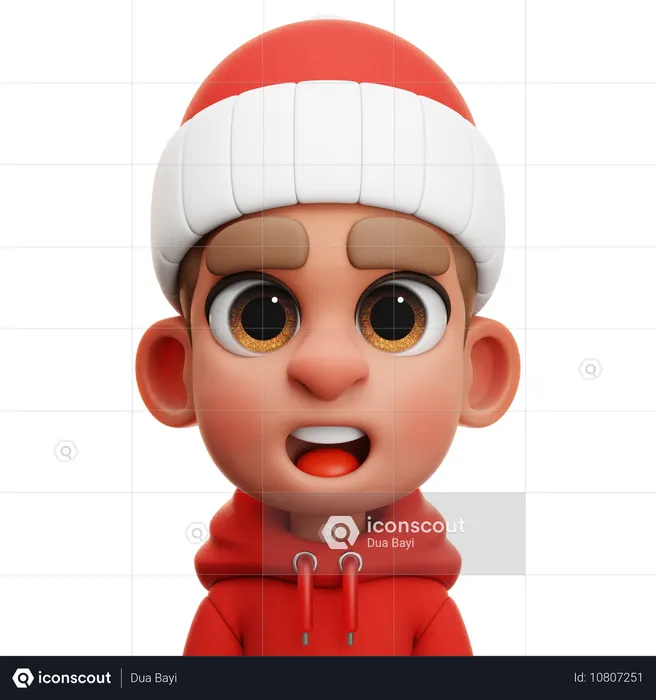 JUNGE MIT ROTEM KAPUZENPULLI  3D Icon