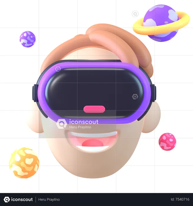 Junge nutzt VR-Technologie  3D Icon