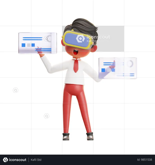 Schüler mit Metaverse  3D Illustration