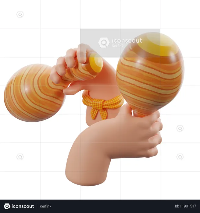 Maracas juninas  3D Icon