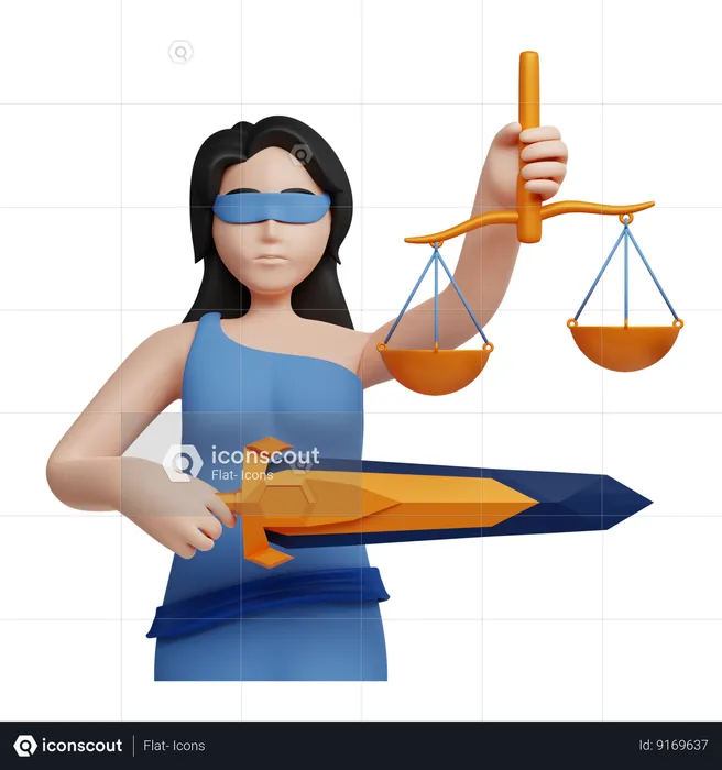 Justice Lady  3D Icon