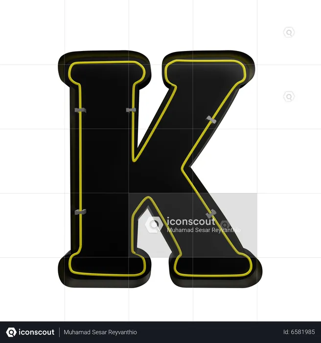 K Alphabet  3D Icon