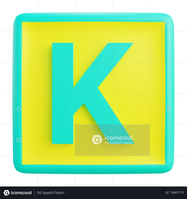 Letra k  3D Icon