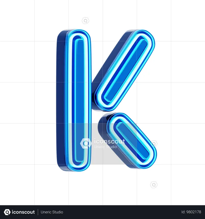 K 文字  3D Icon