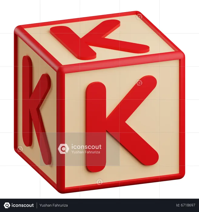 K Letter  3D Icon