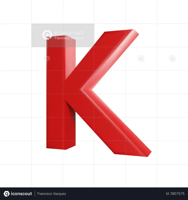 K Letter  3D Icon
