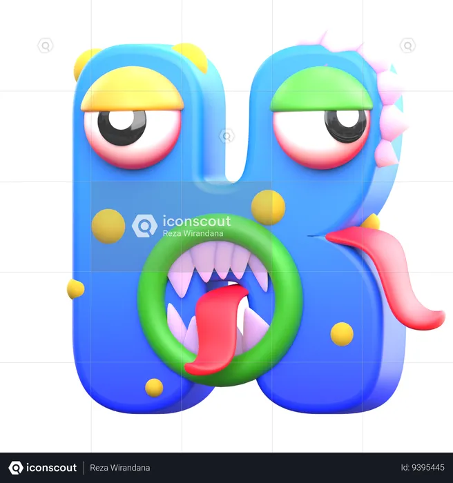 K Monster Alphabet  3D Icon