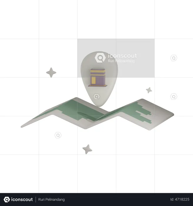 Kaaba Location  3D Illustration