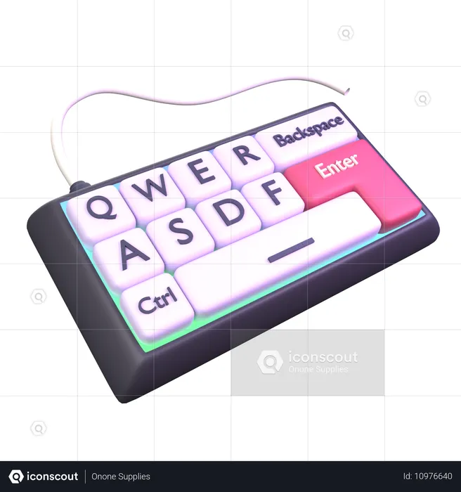 Kabelgebundene Tastatur  3D Icon