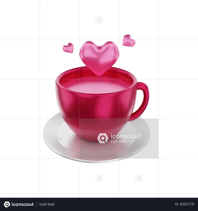 Kaffee-Date  3D Illustration