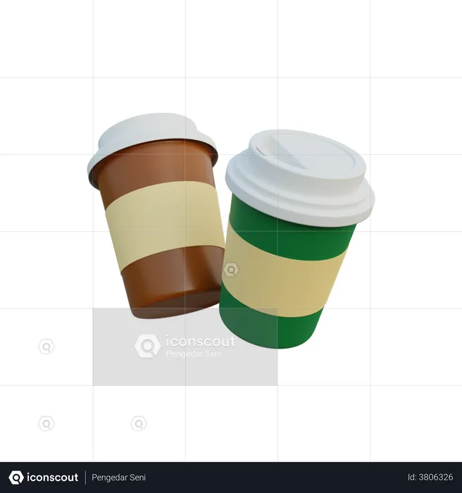 Kaffeeglas  3D Illustration