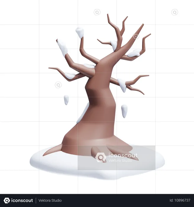 Kahler schneebedeckter Baum  3D Icon