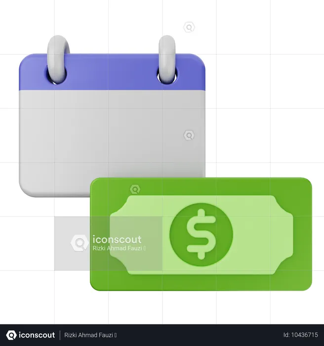 Kalender geld dollar  3D Icon