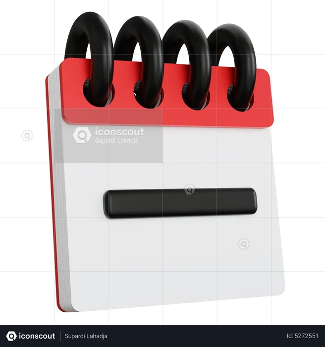 Kalender mit Minuszeichen  3D Icon