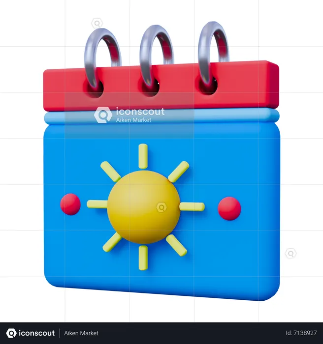 Kalender Sommer  3D Icon