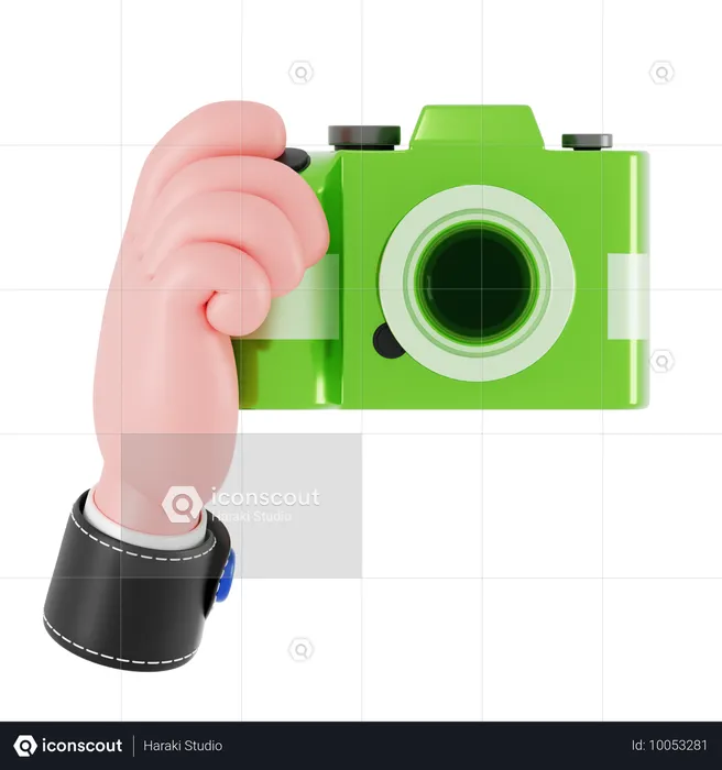 Kamera halten, Handbewegung  3D Icon