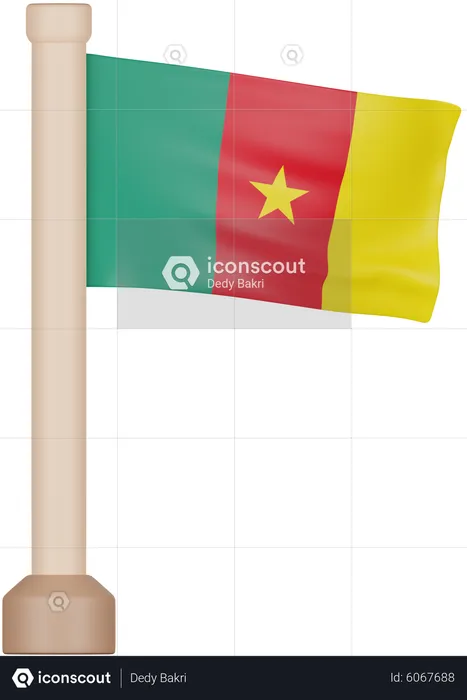 Kamerun Flagge Flag 3D Icon