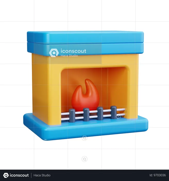 Kamin  3D Icon