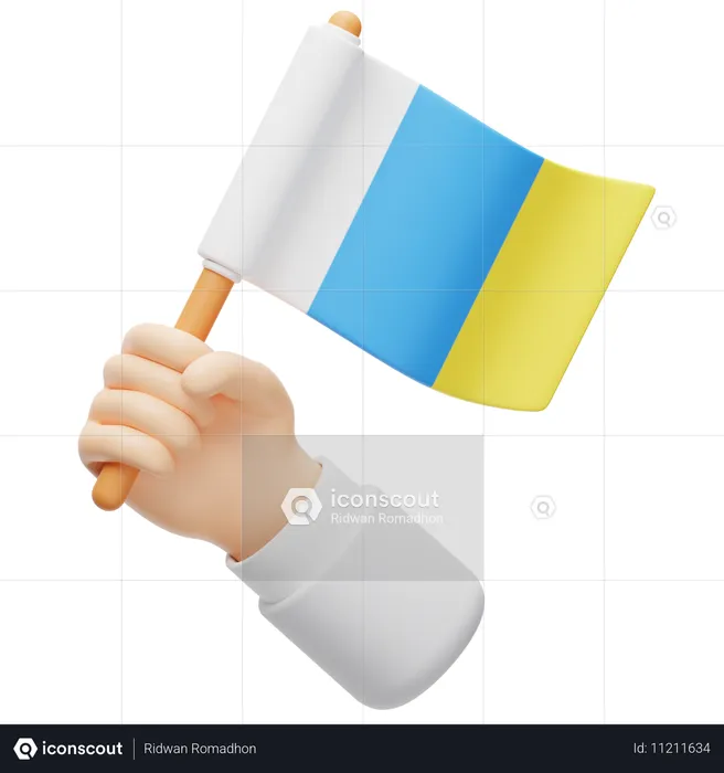 Kanarische Inseln Flagge Flag 3D Icon