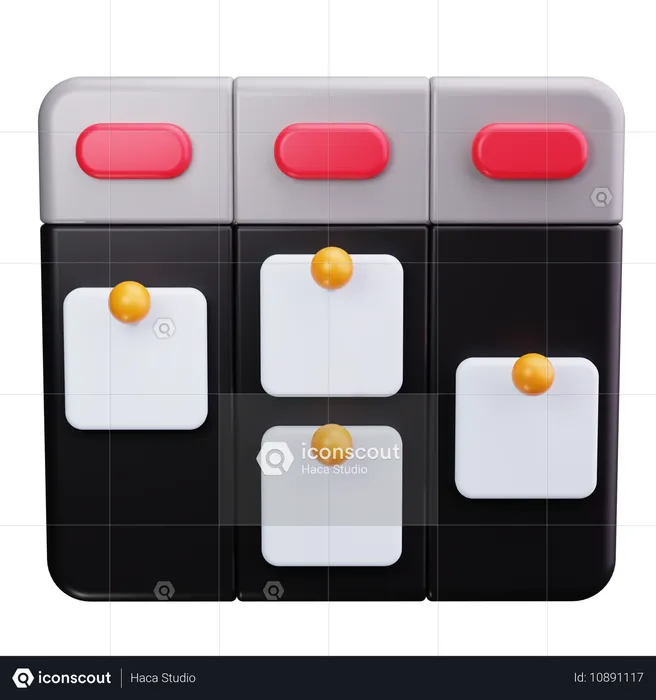 Kanban-Tafel  3D Icon