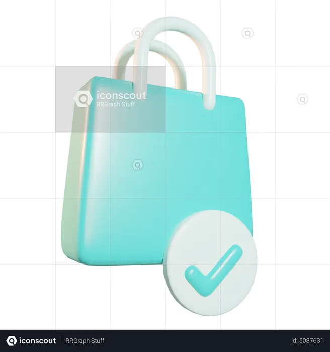 Einkaufstasche prüfen  3D Icon