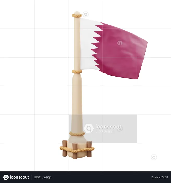 Katar Flagge  3D Icon