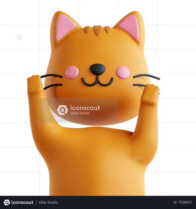 Katze entspannt sich  3D Icon