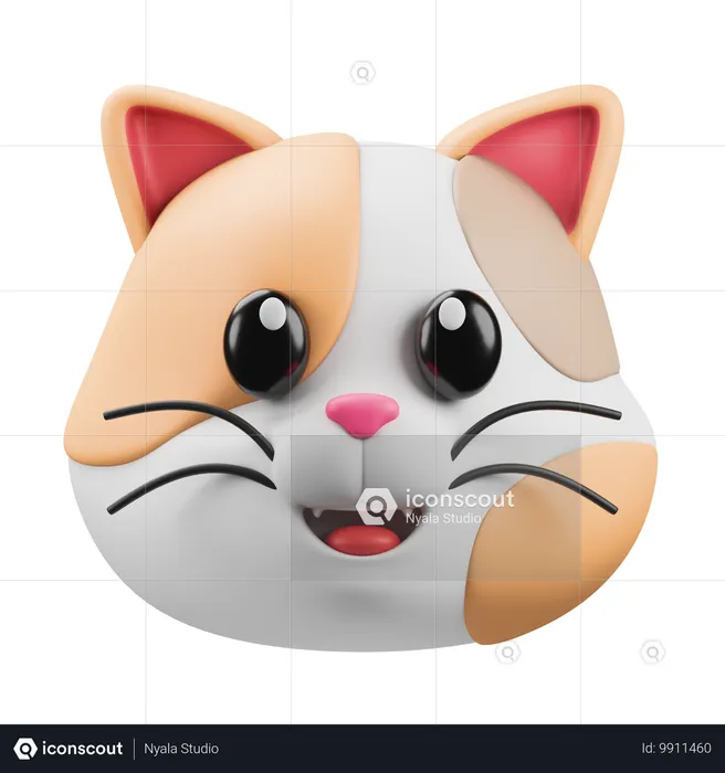 Katzenkopf-Emoji  3D Icon