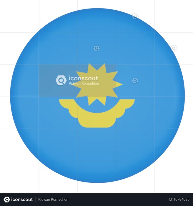 Kazajstán Flag 3D Icon