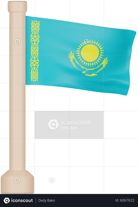 Kazakhstan Flag Flag 3D Icon