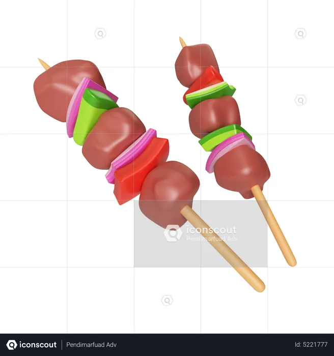 Kebab Skewer  3D Icon