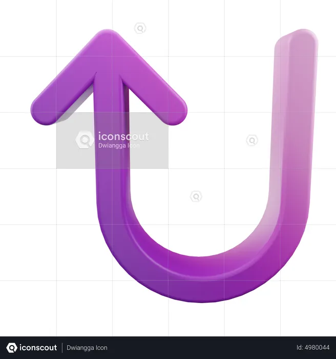 U biegen Sie links ab Pfeil nach oben  3D Icon