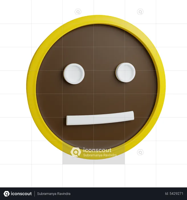 Kein Ausdruck Gefühl Emoji 3D Icon