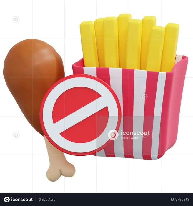 Kein Fastfood  3D Icon