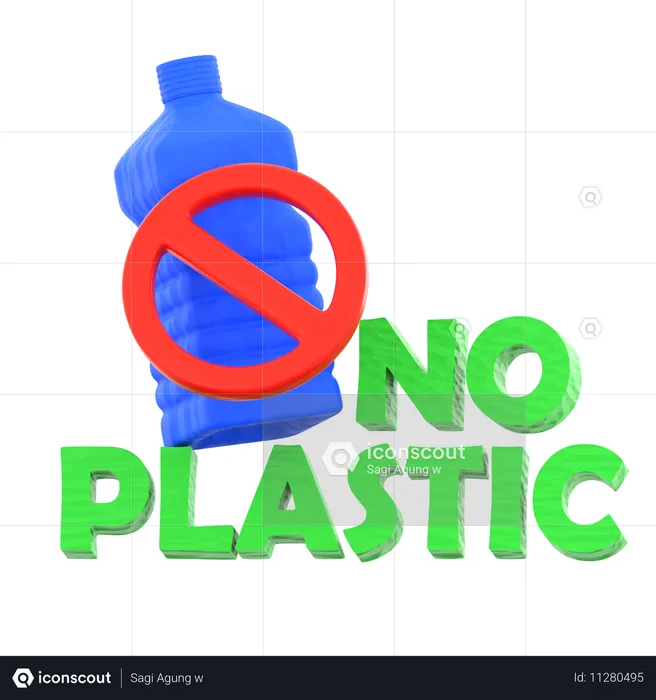 Kein Plastik  3D Icon