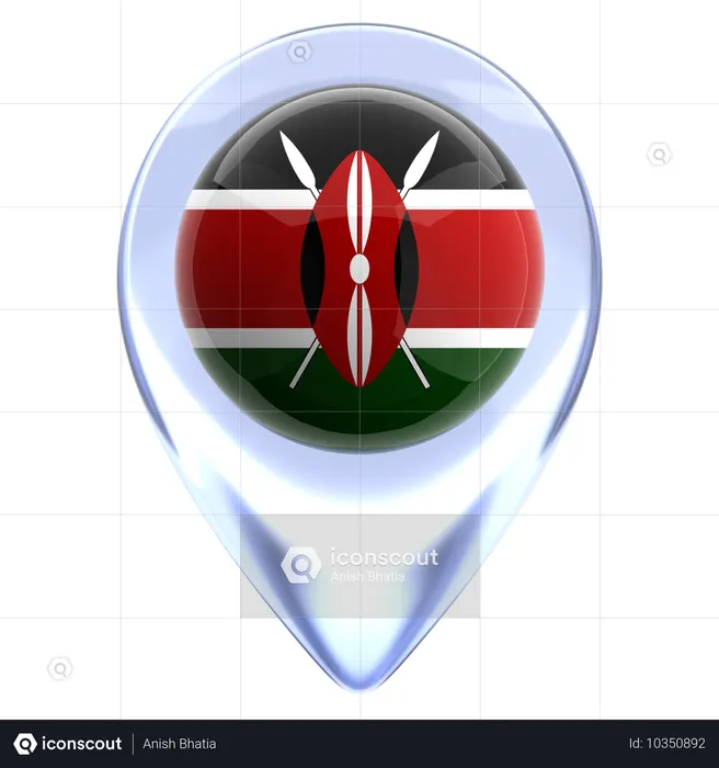 Kenia Flag 3D Icon