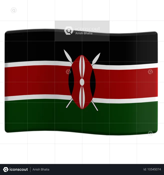 Kenia Flag 3D Icon