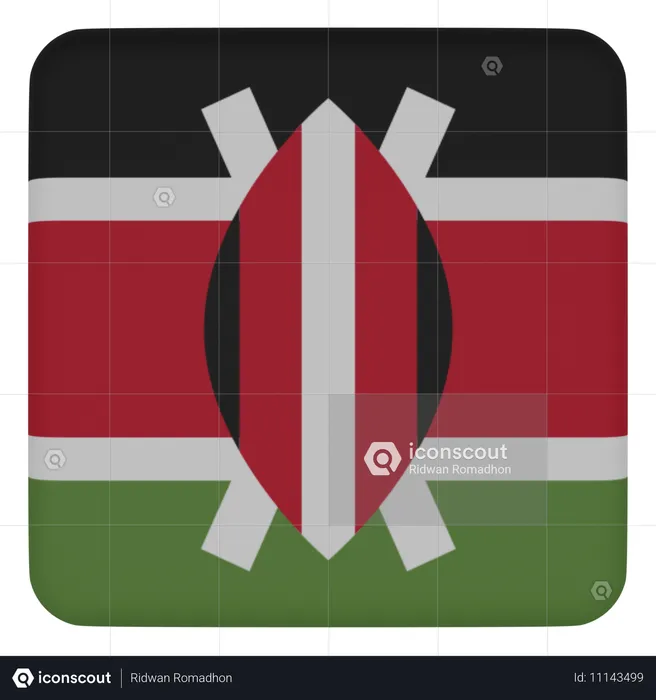 Kenya Flag 3D Icon