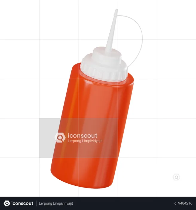 Ketchup Bottle  3D Icon