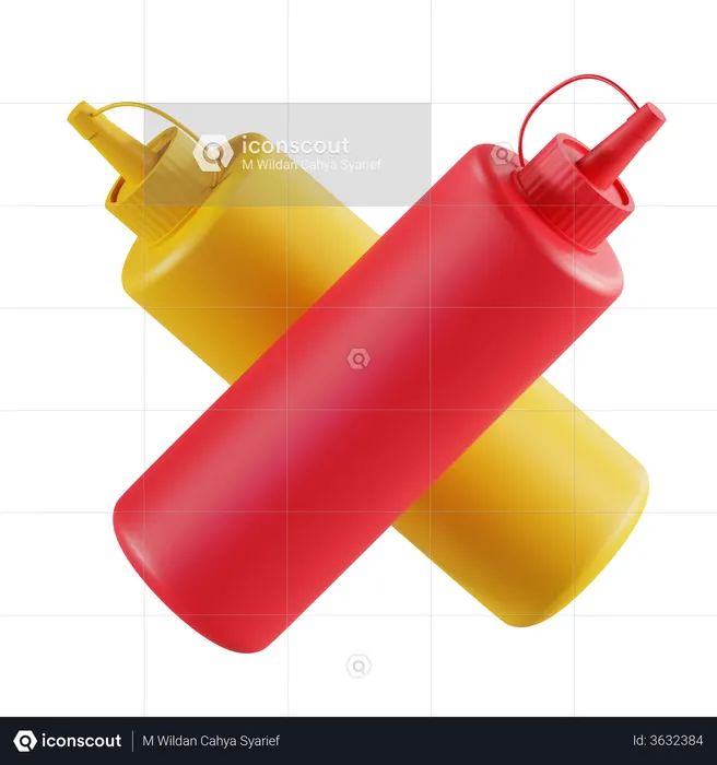 Ketchup Bottle  3D Illustration