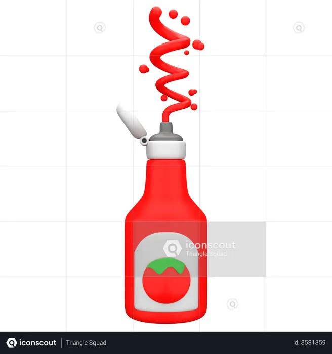 Ketchup  3D Illustration