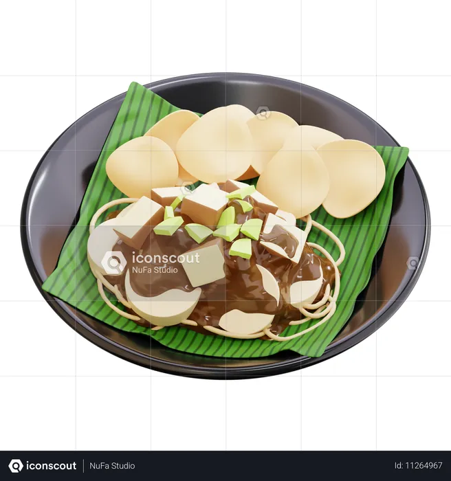 Ketoprak comida indonesia  3D Icon