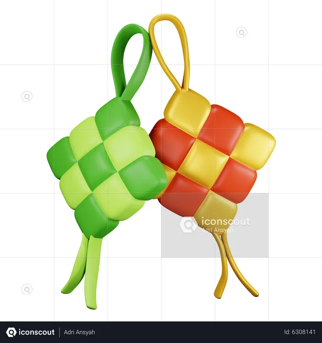 Ketupat  3D Icon